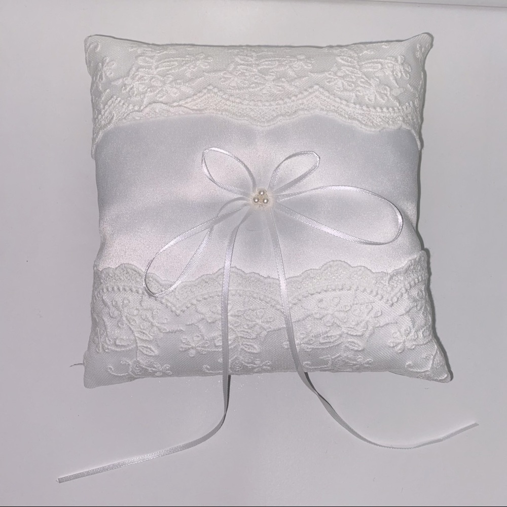Bridal Wedding Ring Pillow • White Ring Pillow
